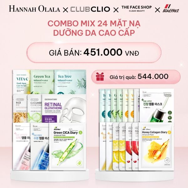  E666_DEAL 4: COMBO MIX 24 MẶT NẠ DƯỠNG DA CAO CẤP 