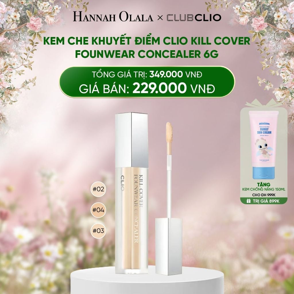 DEAL 8: KEM CHE KHUYẾT ĐIỂM CLIO KILL COVER FOUNWEAR CONCEALER 6G 