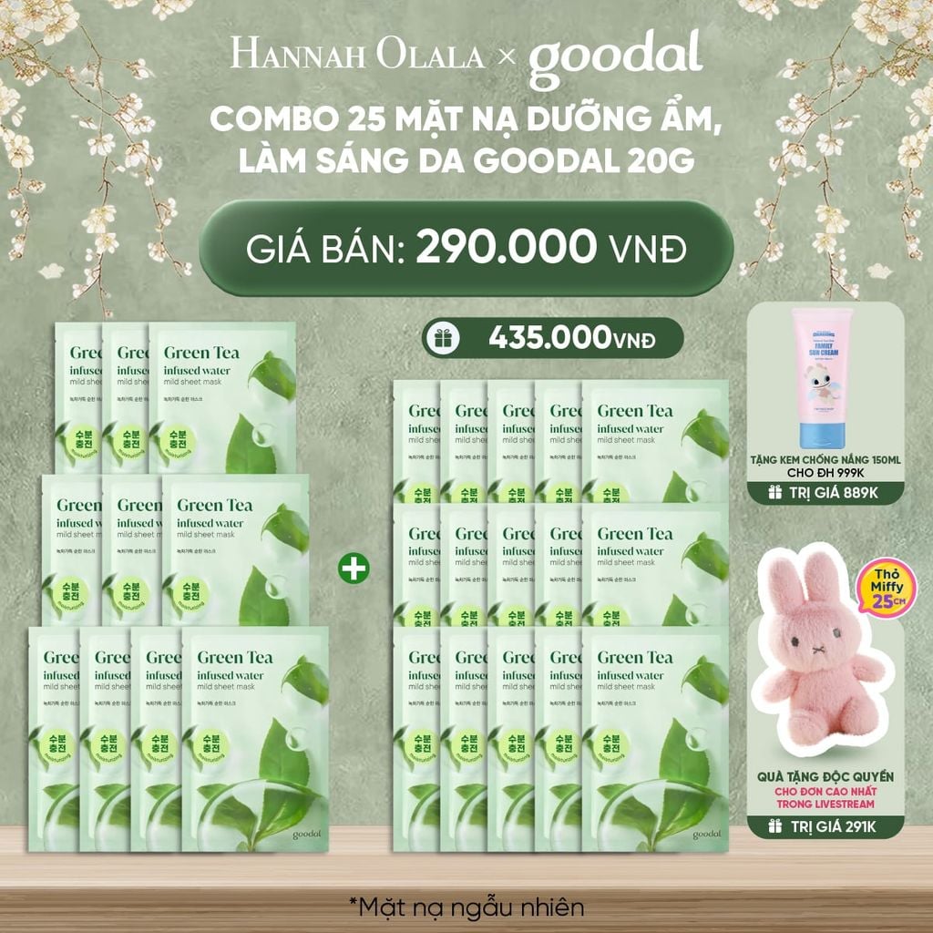  DEAL 2: COMBO 25 MẶT NẠ DƯỠNG ẨM, LÀM SÁNG DA GOODAL 20G 