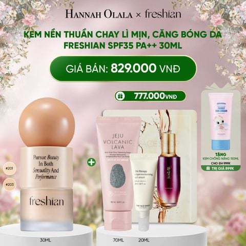  DEAL 2: KEM NỀN THUẦN CHAY LÌ MỊN, CĂNG BÓNG DA FRESHIAN SPF35 PA++ 30ML 