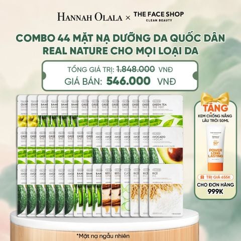  COMBO 44 MẶT NẠ DƯỠNG DA QUỐC DÂN REAL NATURE CHO MỌI LOẠI DA - A1 