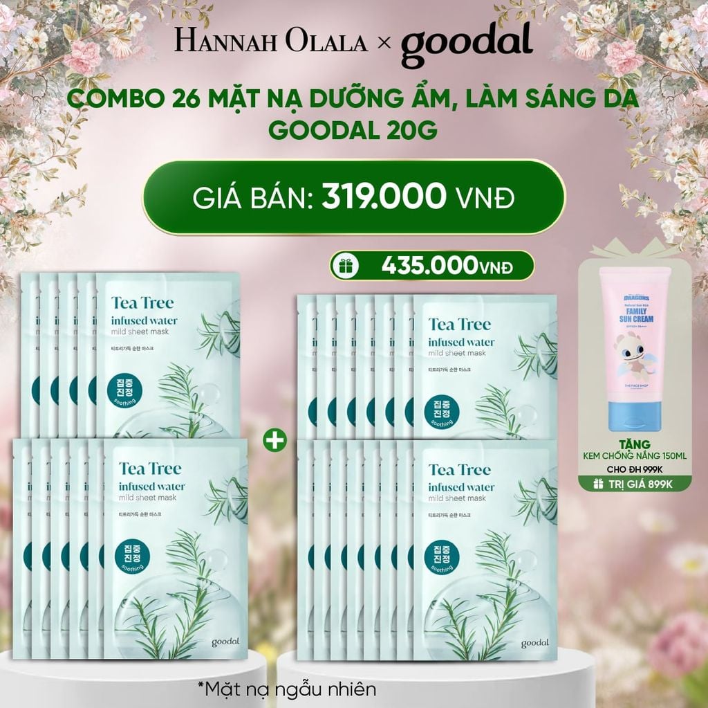  DEAL 2: COMBO 26 MẶT NẠ DƯỠNG ẨM, LÀM SÁNG DA GOODAL 20G 
