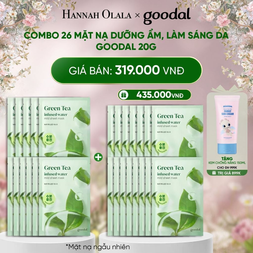  DEAL 2: COMBO 26 MẶT NẠ DƯỠNG ẨM, LÀM SÁNG DA GOODAL 20G 