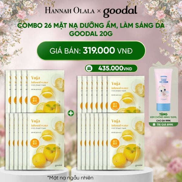  DEAL 2: COMBO 26 MẶT NẠ DƯỠNG ẨM, LÀM SÁNG DA GOODAL 20G 