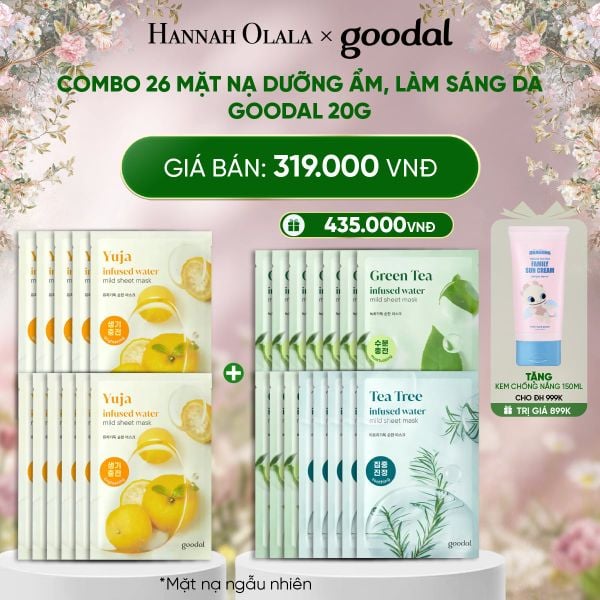  DEAL 2: COMBO 26 MẶT NẠ DƯỠNG ẨM, LÀM SÁNG DA GOODAL 20G 