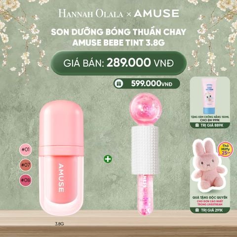 DEAL 1: SON TINT BÓNG THUẦN CHAY AMUSE BEBE TINT 3.8G 