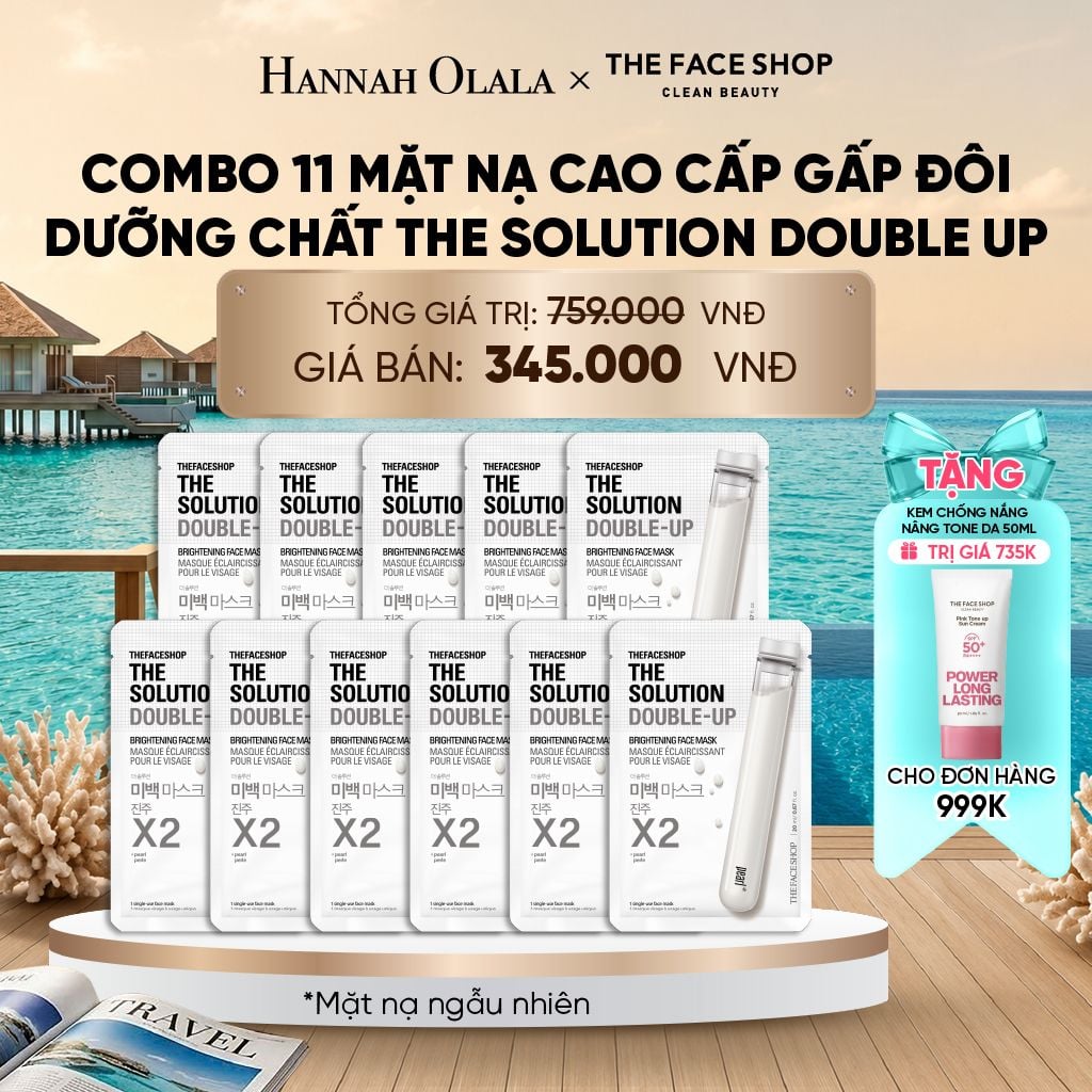  COMBO 11 MẶT NẠ CAO CẤP GẤP ĐÔI DƯỠNG CHẤT THE SOLUTION DOUBLE UP_ D467 