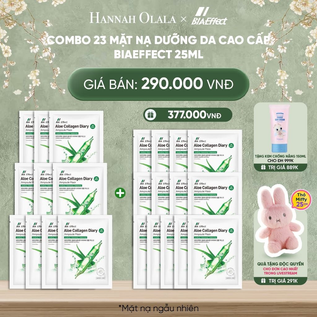  DEAL 1: COMBO 23 MẶT NẠ DƯỠNG DA CAO CẤP BIAEFFECT 25ML 