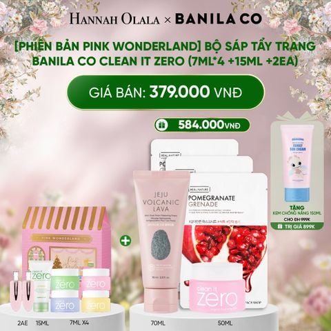  DEAL 2: [PHIÊN BẢN PINK WONDERLAND] BỘ SÁP TẨY TRANG BANILA CO CLEAN IT ZERO (7ML*4 +15ML +2EA) 