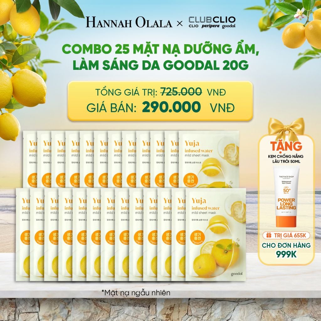  COMBO 25 MẶT NẠ DƯỠNG ẨM, LÀM SÁNG DA GOODAL 20G 