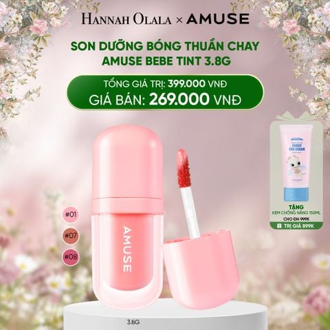  DEAL 1: SON TINT BÓNG THUẦN CHAY AMUSE BEBE TINT 3.8G 