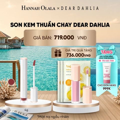  SON KEM THUẦN CHAY DEAR DAHLIA DREAM VELVET LIP CLOUD 4G_ D1798 