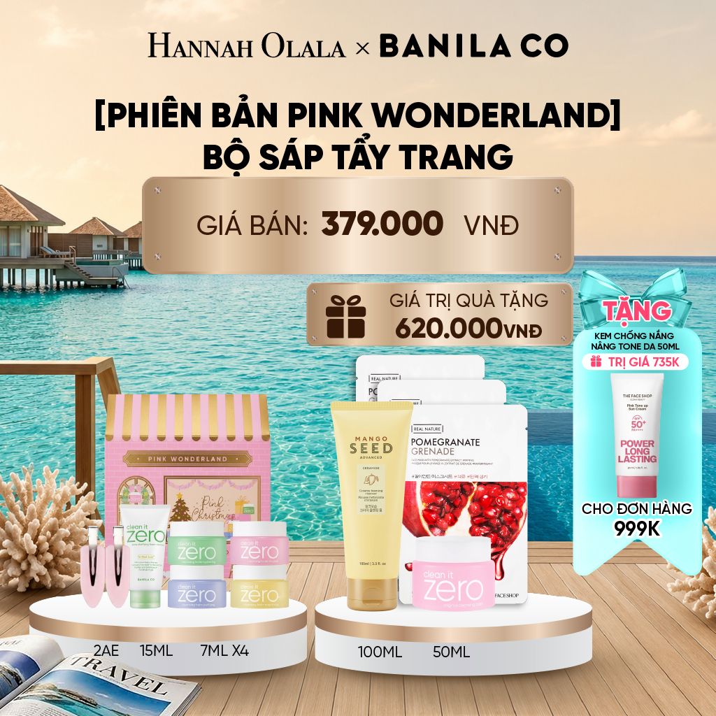  [PHIÊN BẢN PINK WONDERLAND] BỘ SÁP TẨY TRANG BANILA CO CLEAN IT ZERO (7ML*4 +15ML +2EA)_ D2229 