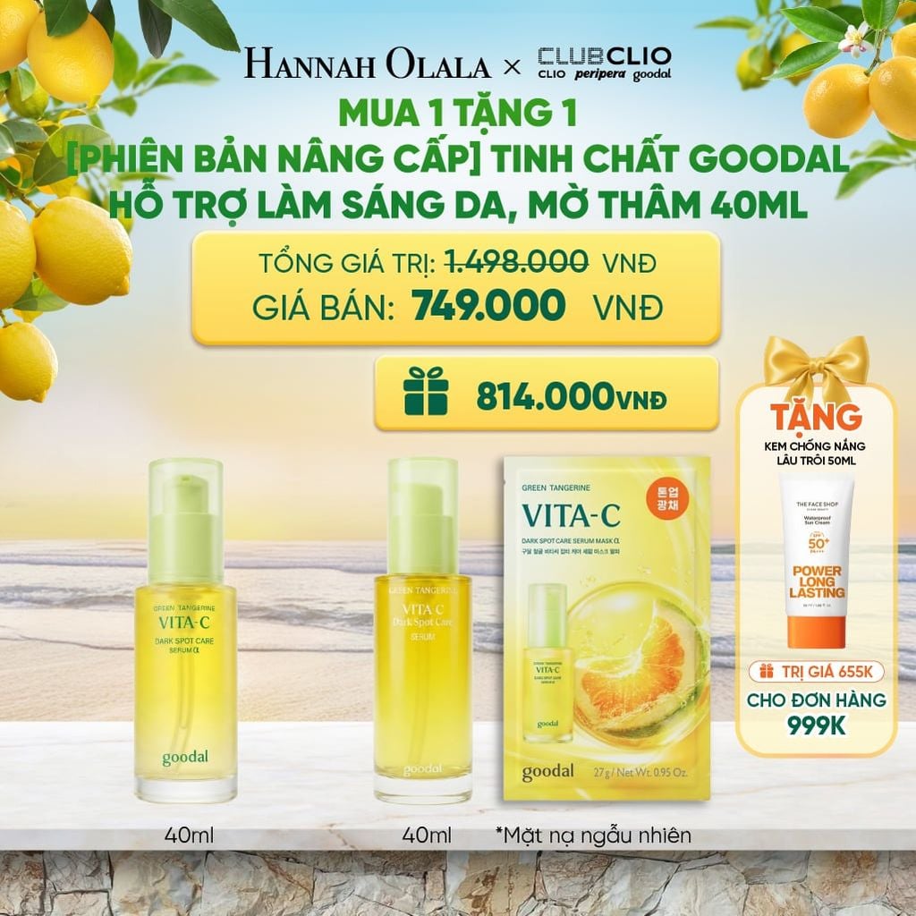  MUA 1 TẶNG 1 [PHIÊN BẢN NÂNG CẤP] TINH CHẤT GOODAL HỖ TRỢ LÀM SÁNG DA, MỜ THÂM 40ML - A1683 