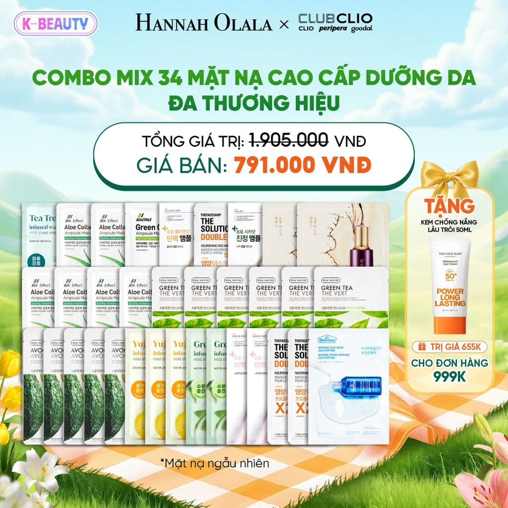  COMBO MIX 34 MẶT NẠ CAO DƯỠNG DA CAO CẤP ĐA THƯƠNG HIỆU_K90 
