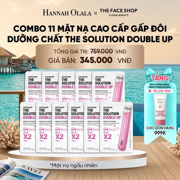  COMBO 11 MẶT NẠ CAO CẤP GẤP ĐÔI DƯỠNG CHẤT THE SOLUTION DOUBLE UP_ D467 