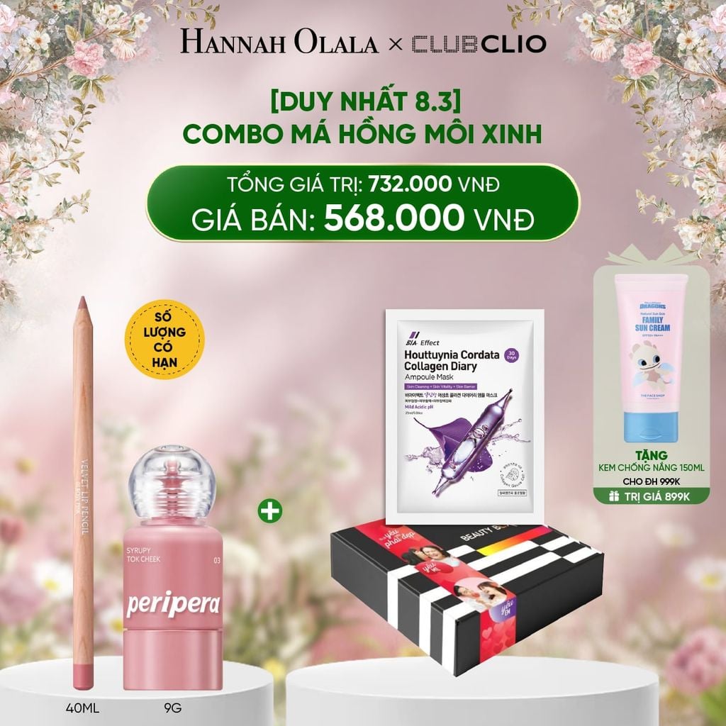 E2000_ DEAL11 [ DUY NHẤT 8.3] COMBO MÁ HỒNG MÔI XINH 