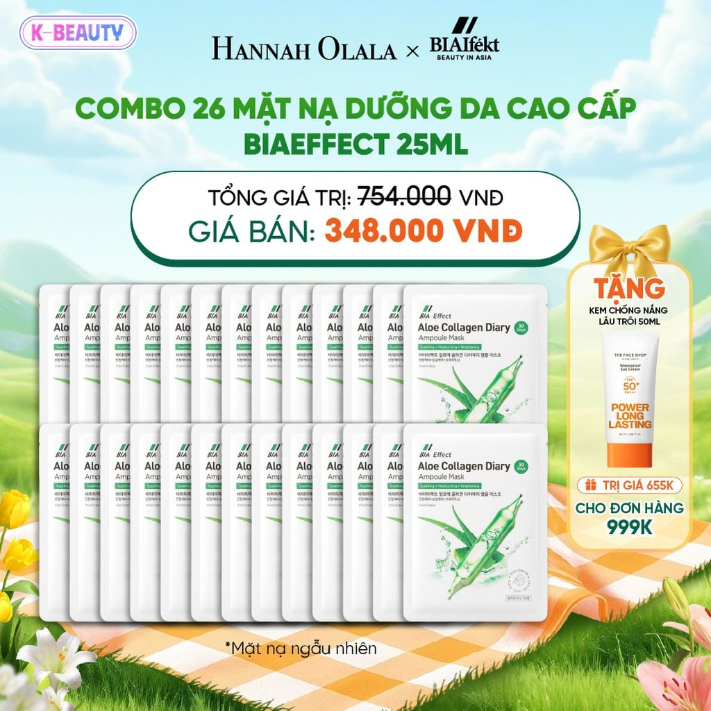  COMBO 26 MẶT NẠ DƯỠNG DA CAO CẤP BIAEFFECT 25ML_K10 