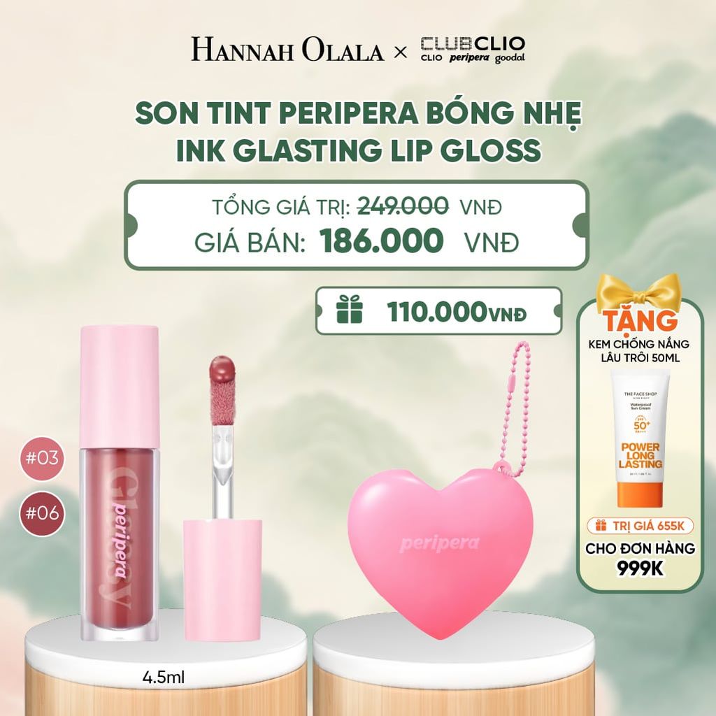  SON TINT PERIPERA BÓNG NHẸ INK GLASTING LIP GLOSS - A632 
