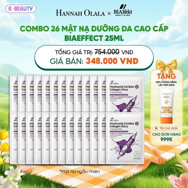  COMBO 26 MẶT NẠ DƯỠNG DA CAO CẤP BIAEFFECT 25ML 