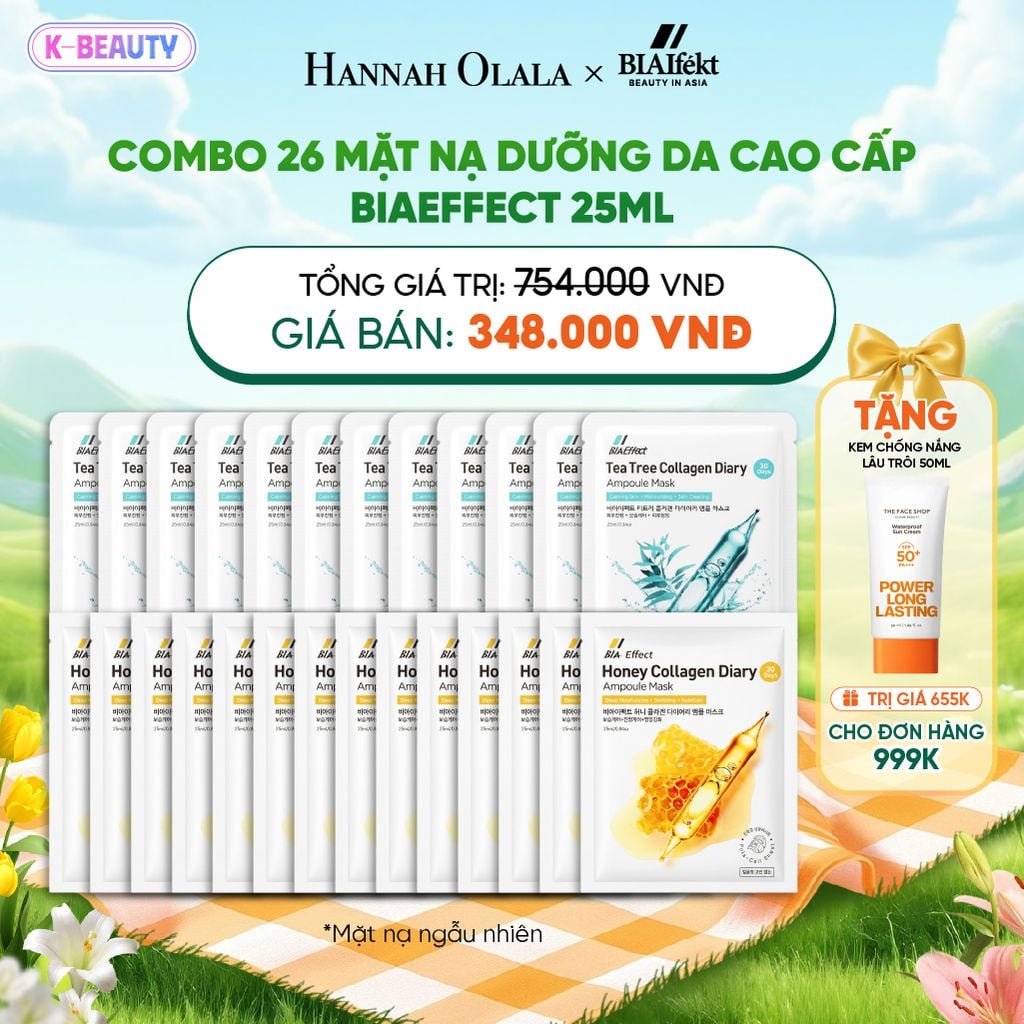  COMBO 26 MẶT NẠ DƯỠNG DA CAO CẤP BIAEFFECT 25ML_K10 