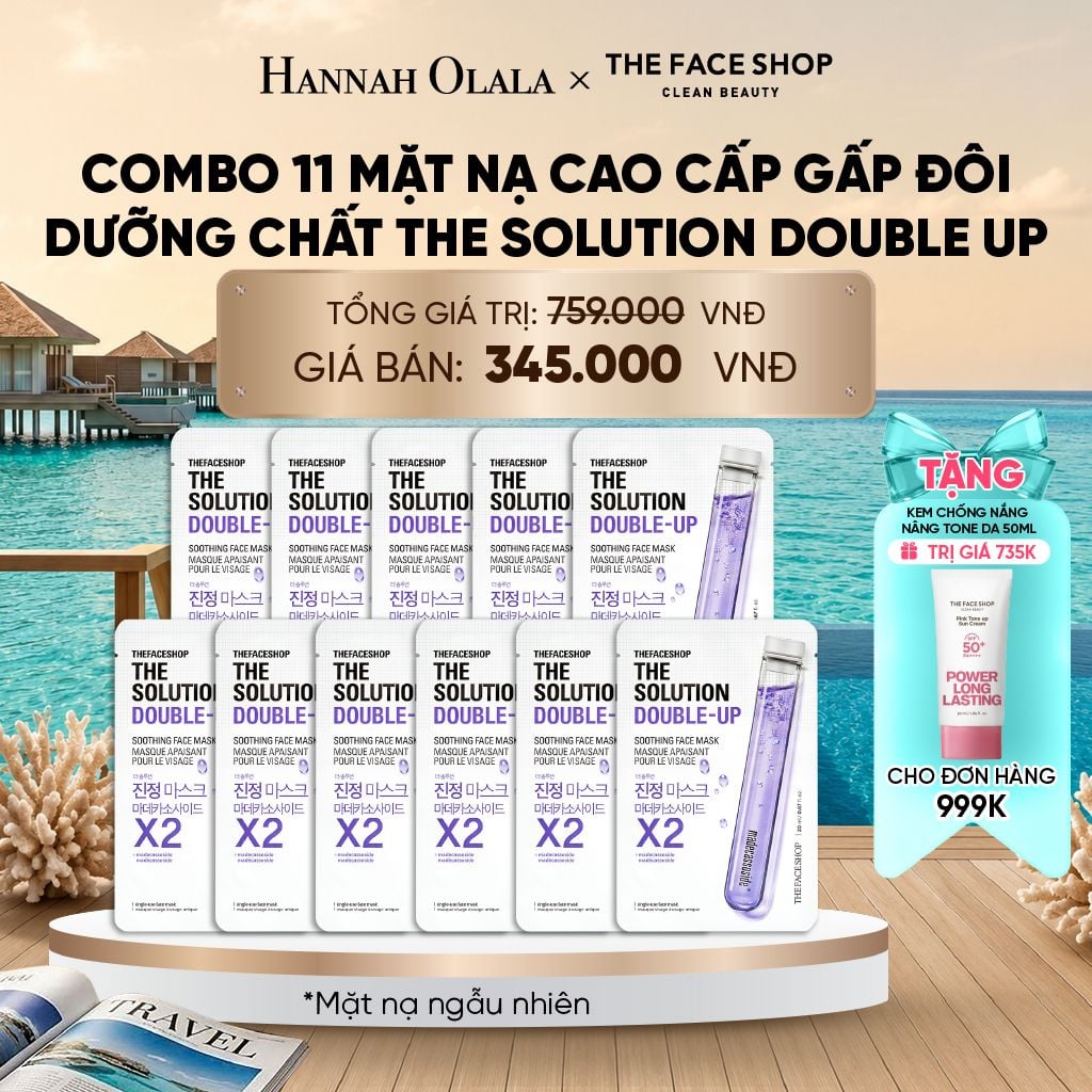  COMBO 11 MẶT NẠ CAO CẤP GẤP ĐÔI DƯỠNG CHẤT THE SOLUTION DOUBLE UP_ D467 