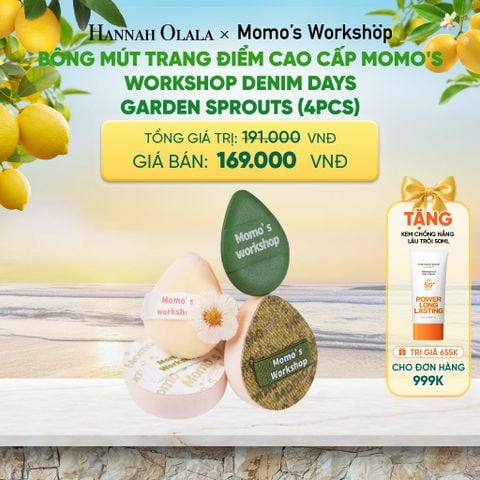  BÔNG MÚT TRANG ĐIỂM CAO CẤP MOMO'S WORKSHOP DENIM DAYS - GARDEN SPROUTS (4PCS) 