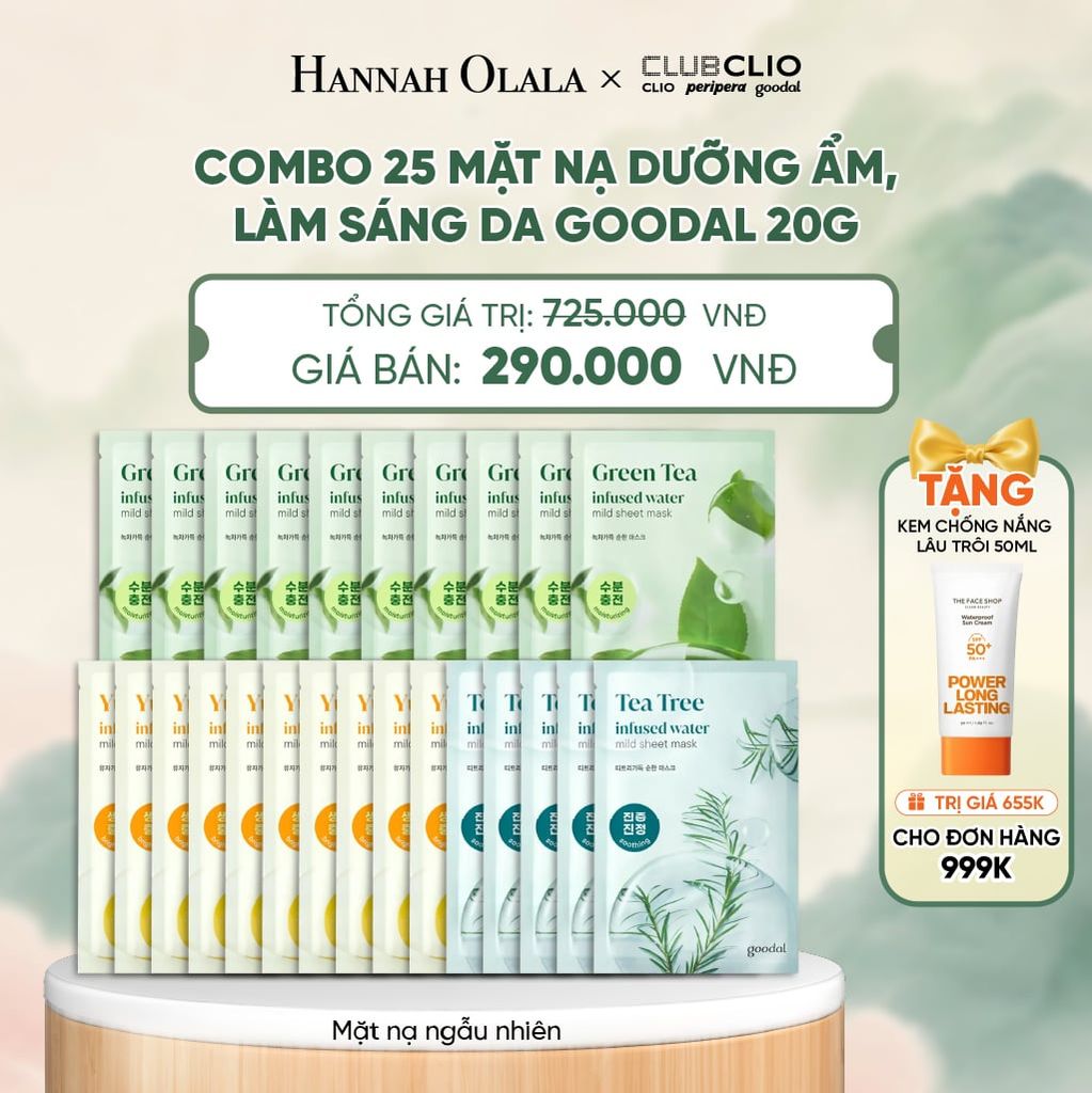  COMBO 25 MẶT NẠ DƯỠNG ẨM, HỖ TRỢ LÀM SÁNG DA GOODAL - A605 