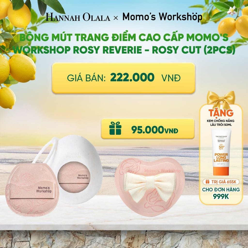  BÔNG MÚT TRANG ĐIỂM CAO CẤP MOMO'S WORKSHOP ROSY REVERIE - ROSY CUT (2PCS) 