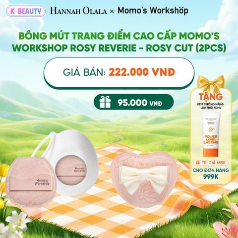  BÔNG MÚT TRANG ĐIỂM CAO CẤP MOMO'S WORKSHOP ROSY REVERIE - ROSY CUT (2PCS)_K94 