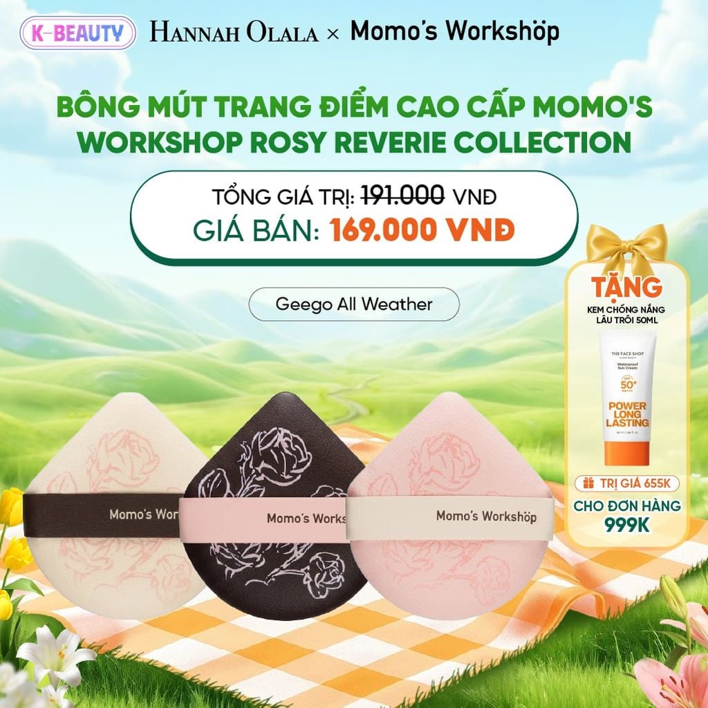  BÔNG MÚT TRANG ĐIỂM CAO CẤP MOMO'S WORKSHOP ROSY REVERIE COLLECTION_K95 
