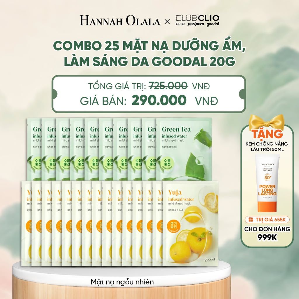  COMBO 25 MẶT NẠ DƯỠNG ẨM, HỖ TRỢ LÀM SÁNG DA GOODAL - A605 