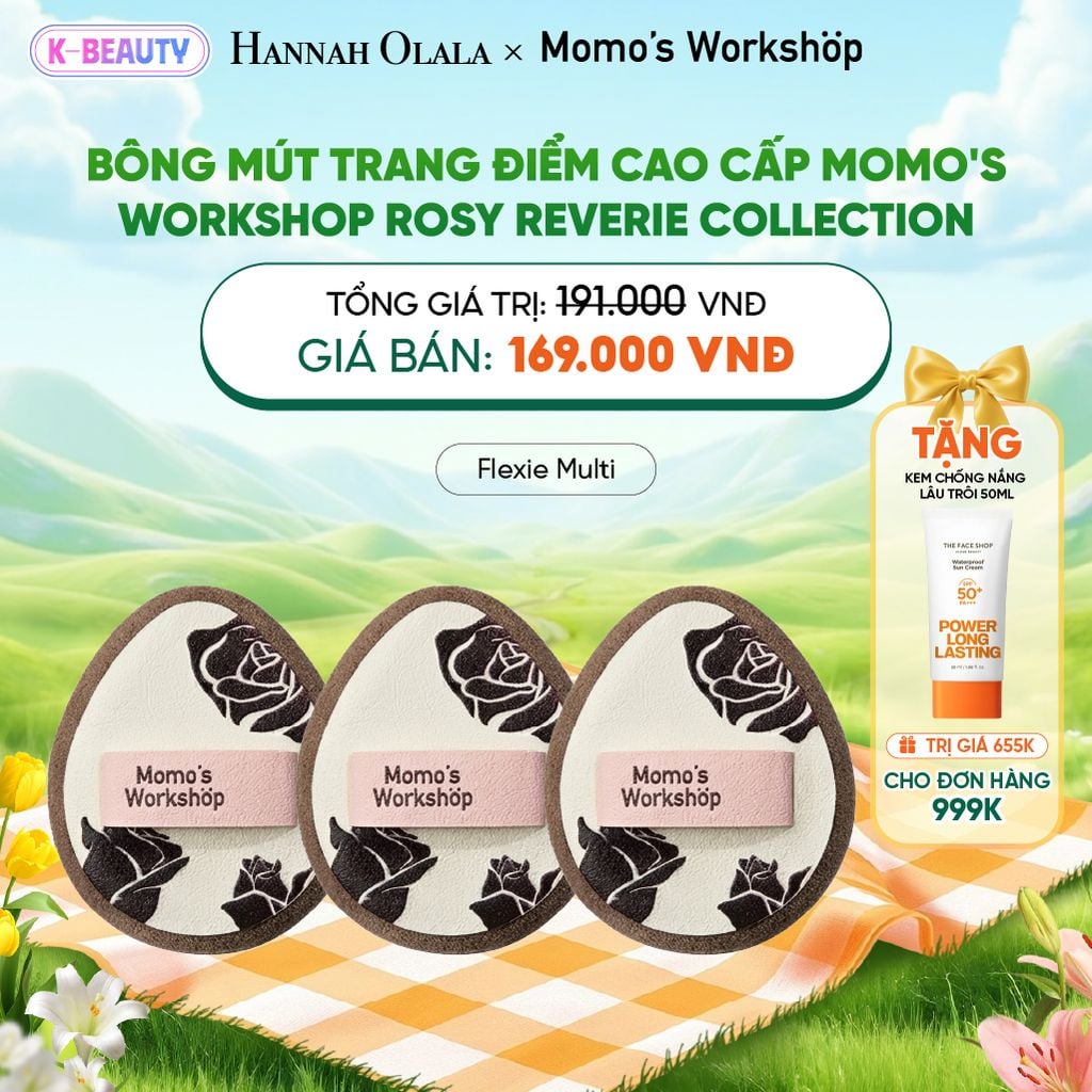  BÔNG MÚT TRANG ĐIỂM CAO CẤP MOMO'S WORKSHOP ROSY REVERIE COLLECTION_K95 