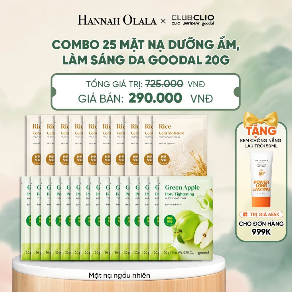  COMBO 25 MẶT NẠ DƯỠNG ẨM, HỖ TRỢ LÀM SÁNG DA GOODAL - A605 