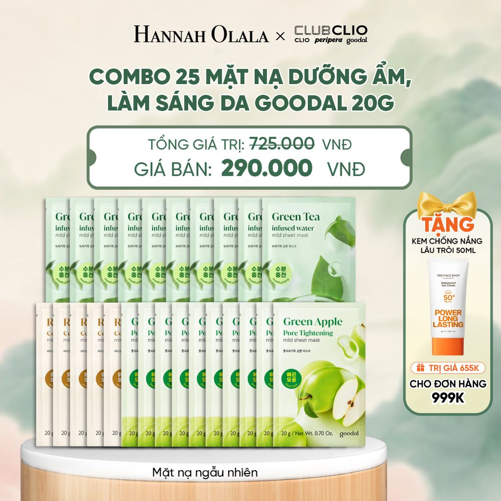  COMBO 25 MẶT NẠ DƯỠNG ẨM, HỖ TRỢ LÀM SÁNG DA GOODAL - A605 