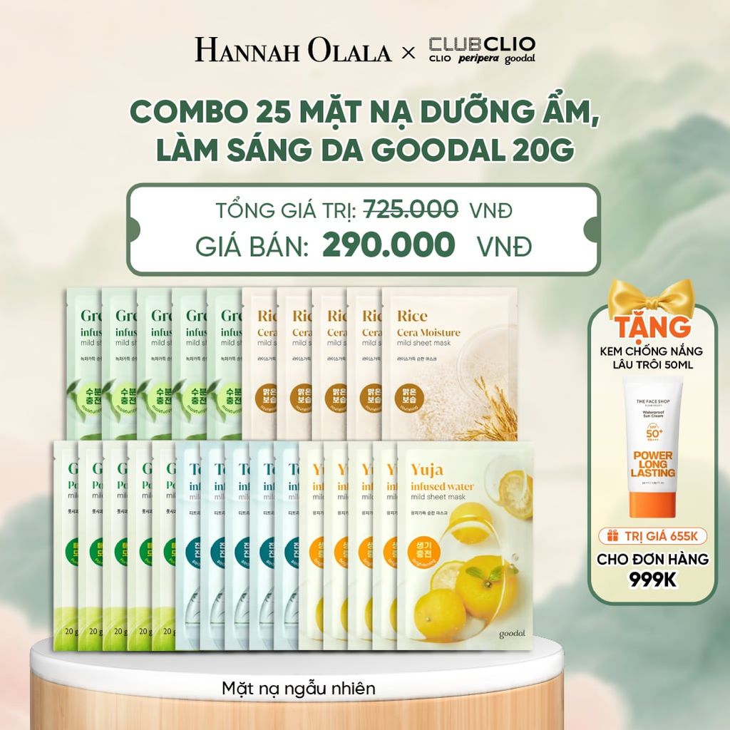  COMBO 25 MẶT NẠ DƯỠNG ẨM, HỖ TRỢ LÀM SÁNG DA GOODAL - A605 