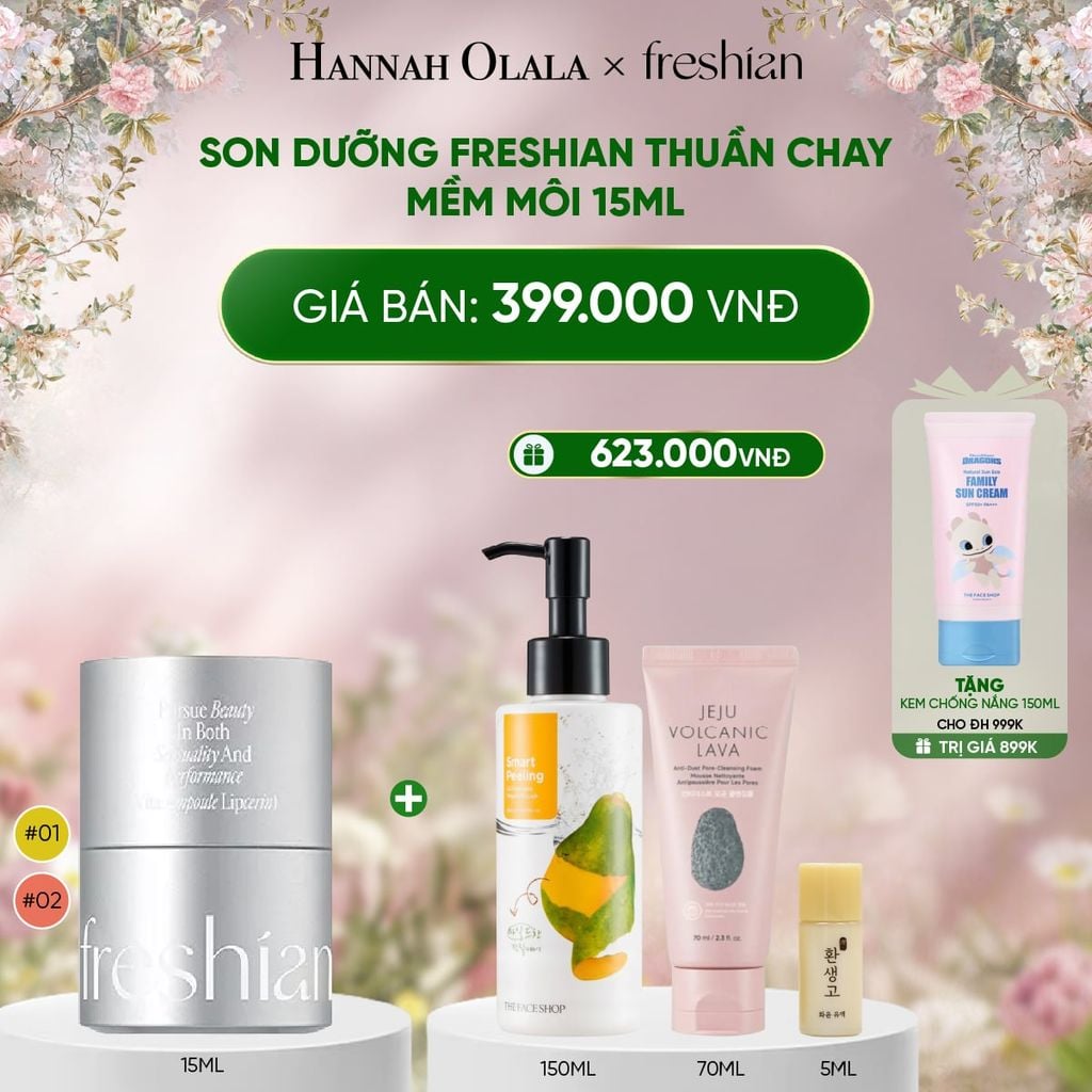  DEAL 3: SON DƯỠNG FRESHIAN THUẦN CHAY MỀM MÔI 15ML 