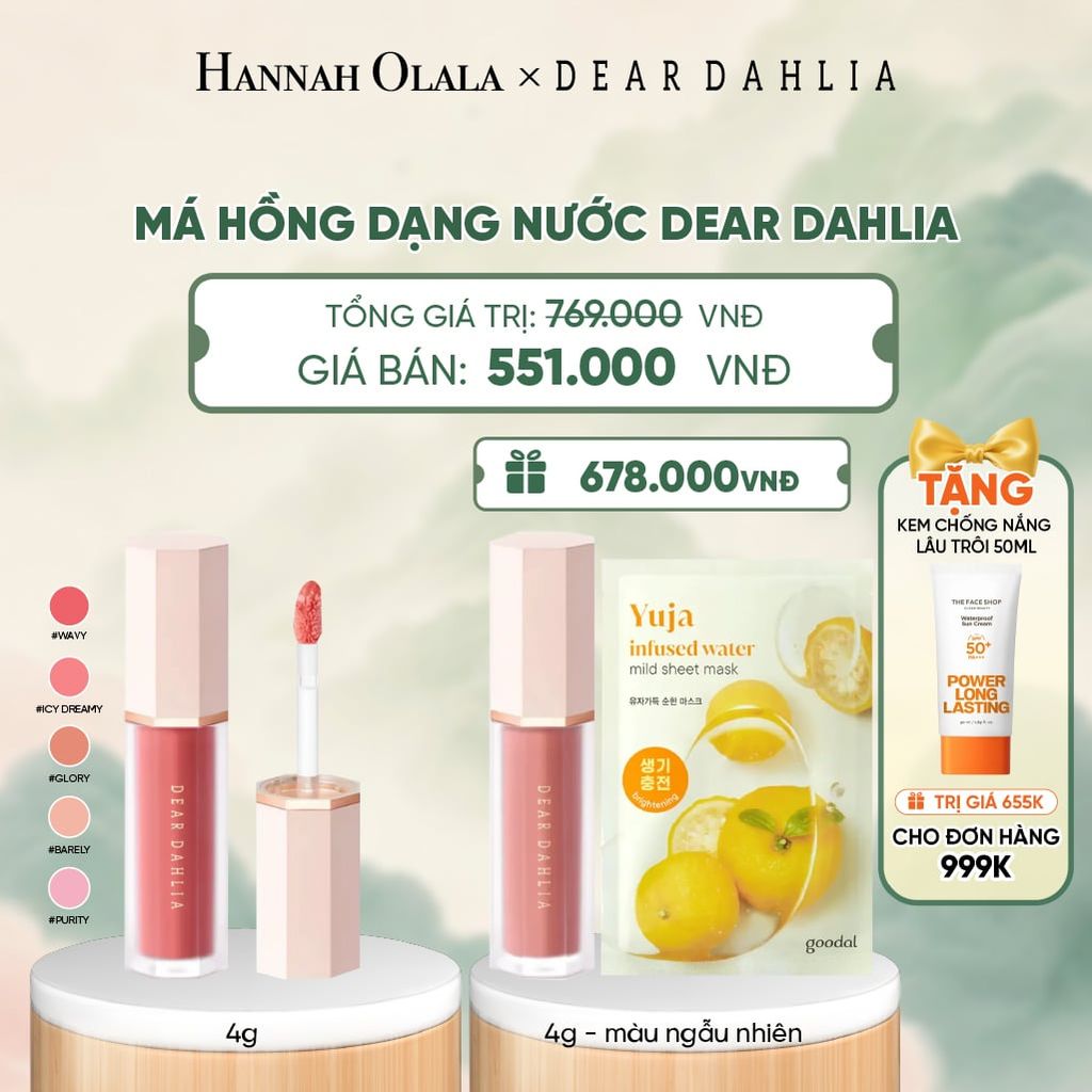  MÁ HỒNG DẠNG NƯỚC DEAR DAHLIA 4G - A593 