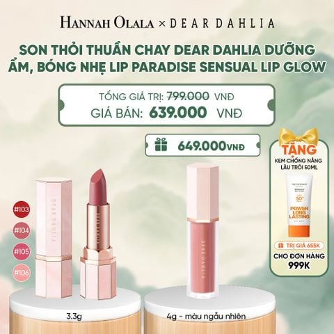  SON THỎI THUẦN CHAY DEAR DAHLIA DƯỠNG ẨM, BÓNG NHẸ LIP PARADISE SENSUAL LIP GLOW - A603 