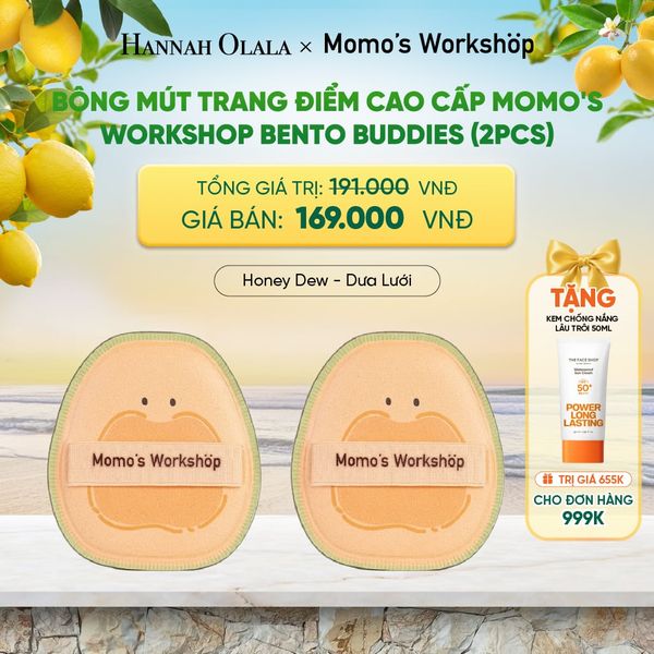  BÔNG MÚT TRANG ĐIỂM CAO CẤP MOMO'S WORKSHOP BENTO BUDDIES (2PCS) - A1702 