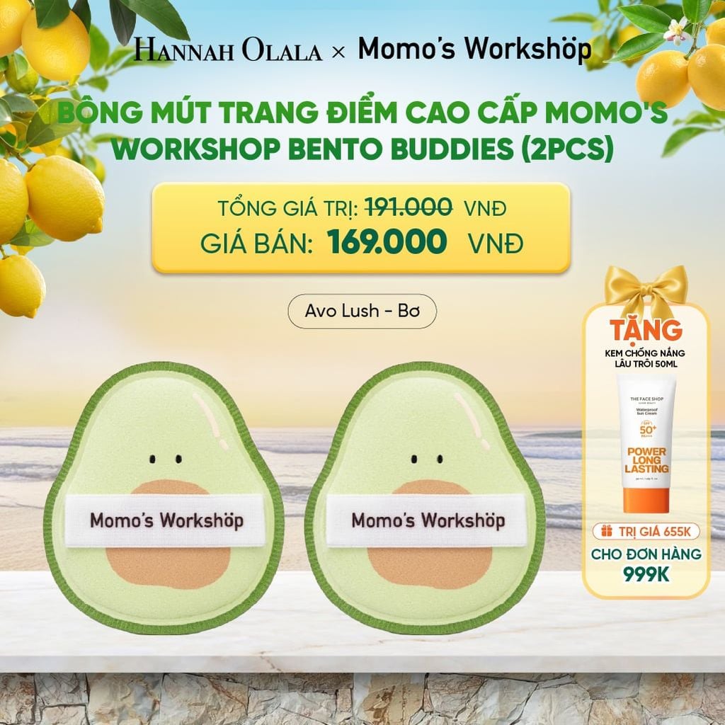  BÔNG MÚT TRANG ĐIỂM CAO CẤP MOMO'S WORKSHOP BENTO BUDDIES (2PCS) 