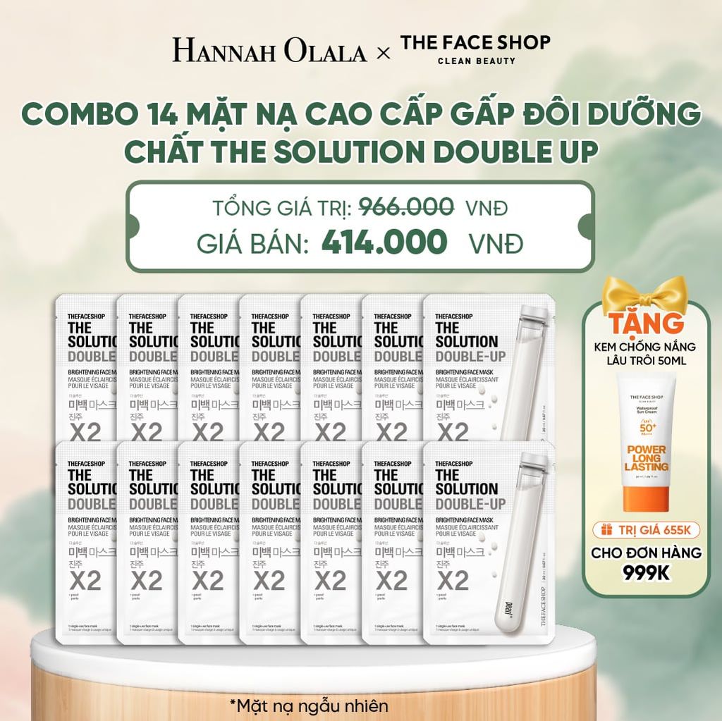  COMBO 14 MẶT NẠ CAO CẤP GẤP ĐÔI DƯỠNG CHẤT THE SOLUTION DOUBLE UP - A6 