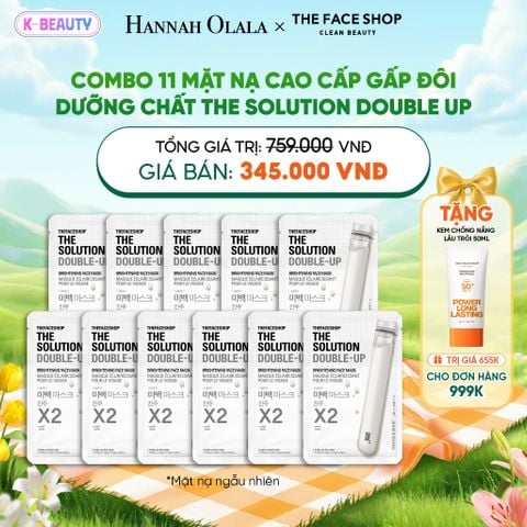  COMBO 11 MẶT NẠ CAO CẤP GẤP ĐÔI DƯỠNG CHẤT THE SOLUTION DOUBLE UP_K132 
