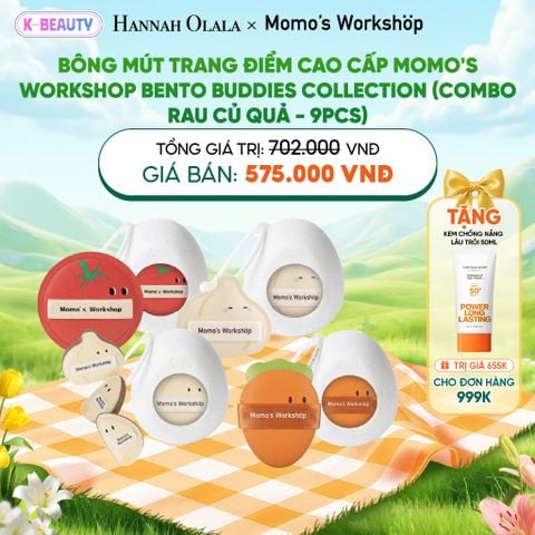  BÔNG MÚT TRANG ĐIỂM CAO CẤP MOMO'S WORKSHOP BENTO BUDDIES COLLECTION (COMBO RAU CỦ QUẢ)_K112 