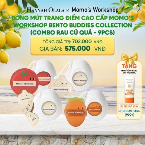  BÔNG MÚT TRANG ĐIỂM CAO CẤP MOMO'S WORKSHOP BENTO BUDDIES COLLECTION (COMBO RAU CỦ QUẢ) 