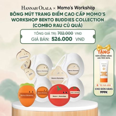  BÔNG MÚT TRANG ĐIỂM CAO CẤP MOMO'S WORKSHOP BENTO BUDDIES COLLECTION (COMBO RAU CỦ QUẢ - 9PCS) - A629 