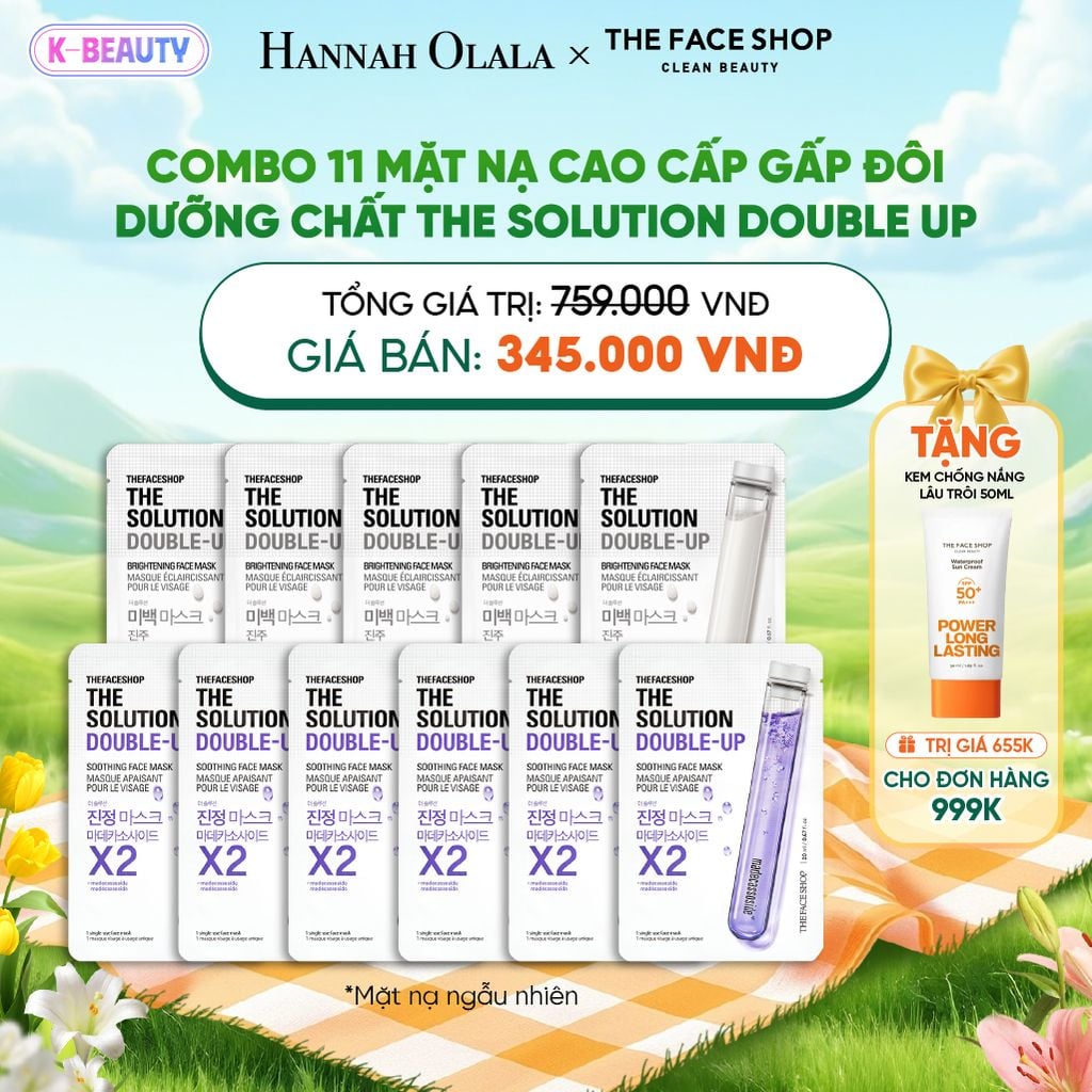  COMBO 11 MẶT NẠ CAO CẤP GẤP ĐÔI DƯỠNG CHẤT THE SOLUTION DOUBLE UP 