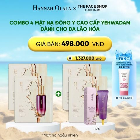  DEAL 13: COMBO 4 MẶT NẠ ĐÔNG Y CAO CẤP YEHWADAM DÀNH CHO DA LÃO HÓA 