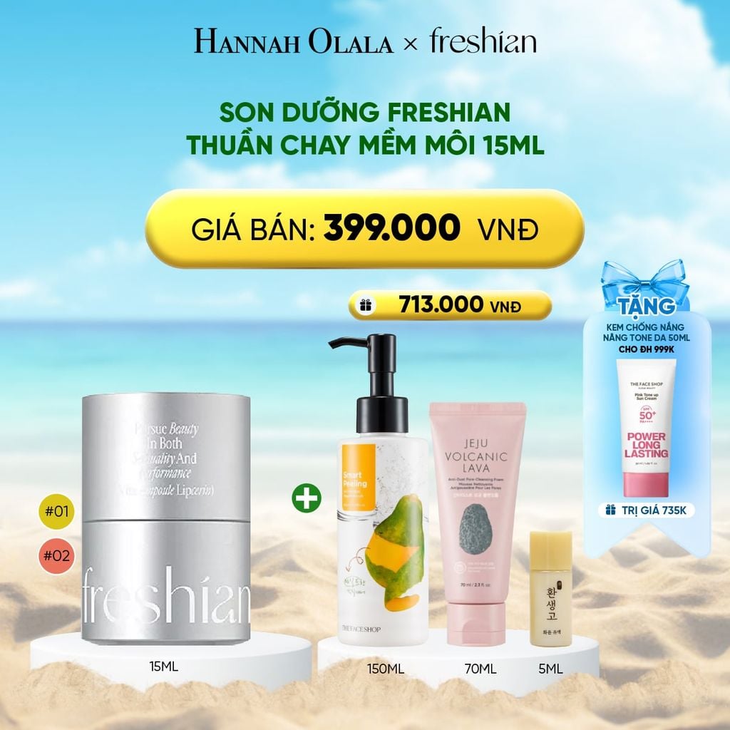  DEAL 3: SON DƯỠNG FRESHIAN THUẦN CHAY MỀM MÔI 15ML 