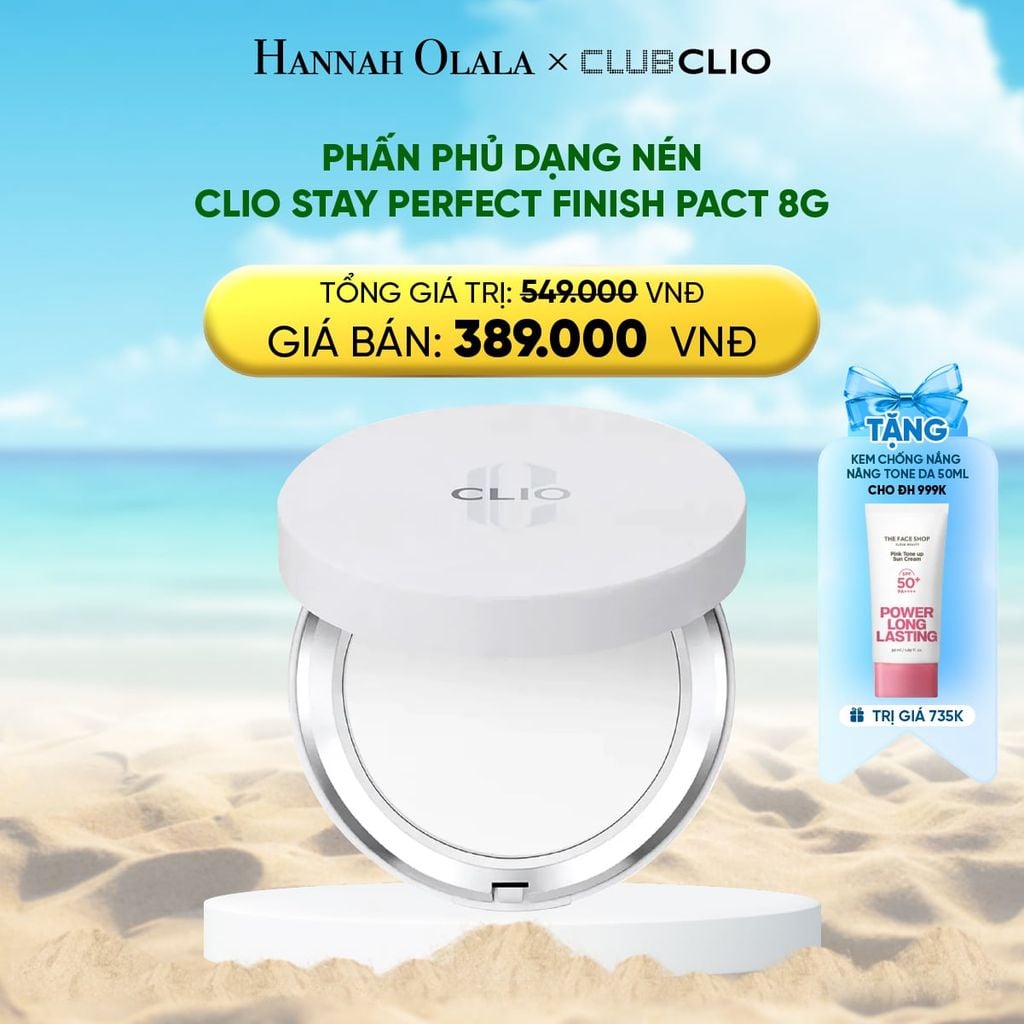  DEAL 4: PHẤN PHỦ DẠNG NÉN CLIO STAY PERFECT FINISH PACT 8G 